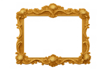 Ornate gold vintage frame displaying classic baroque design and elegant antique details, creating a luxurious border