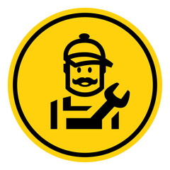 Obraz premium Mechanic Area Symbol Sign, Vector Illustration, Isolate On White Background Label. EPS10