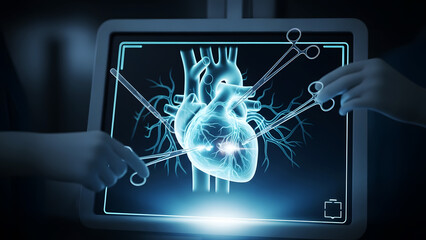 Virtual Heart Surgery on Digital Screen - Medical Technology