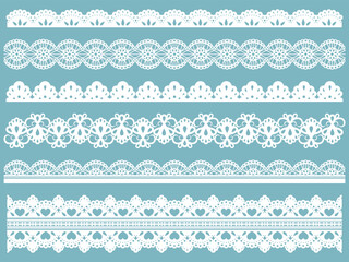 エレガントなレースのライン6種セット　ホワイト