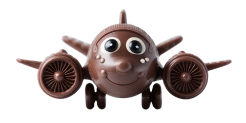 Whimsical airplane toy isolated on white background