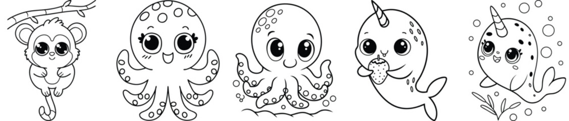 Cute sea animals collection © Mamatarani