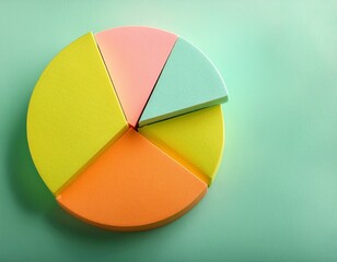 pastel pie chart on mint green background