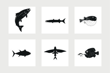 Set of fish vector illustration.

