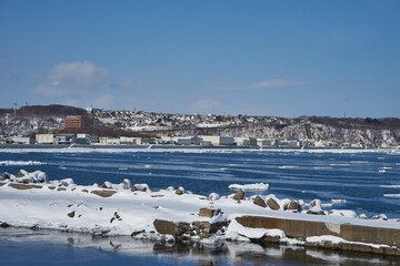 北海道　船上から見たオホーツク海の流氷