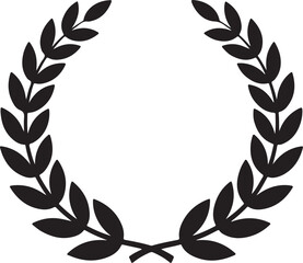 Laurel Wreath Silhouette Decorative Circular Design