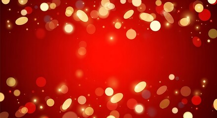 Festive Red Background with Bokeh Lights for Celebrations.