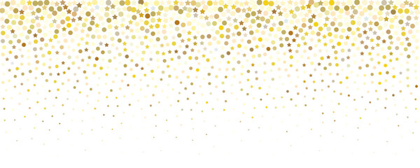 Gold star confetti background, golden sparkle pattern