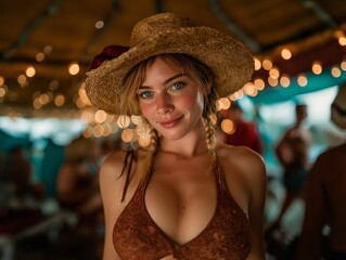 beautiful young woman at the beach