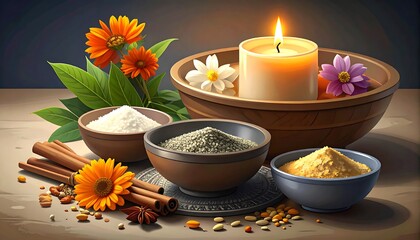 Aromatic Spa Experience with Natural Ingredients and Candlelight.