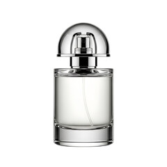 Luxury perfume bottle with clear glass and silver cap