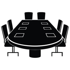 meeting table on white background