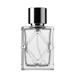 Luxury perfume bottle design with crystal clear glass and metal cap