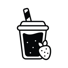 Easy to edit glyph icon of smoothie drink