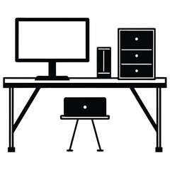 office display vector on white background