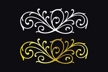 Elegant scrollwork designs in white and gold