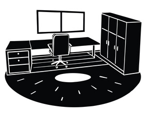 office flooring vector on white background