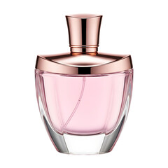 Pink perfume bottle with rose gold cap fragrance glass container