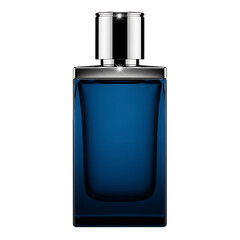 Luxury perfume bottle with sleek design and silver cap