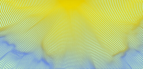 Abstract background. Grid. Dynamic particles. Sound wave. Color gradient transition. Vector illustration for brochure, poster, cover, card, presentation, flyer or banner.