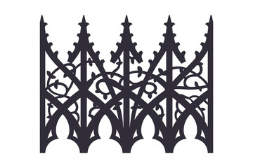 Intricate wrought iron fence design