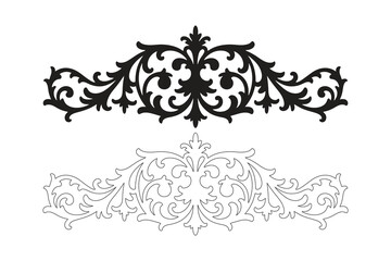 Elegant scrollwork designs in black and white