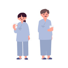 健康診断を受ける男女のイラスト / Man and Woman Medical Examination