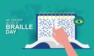 World Braille Day on 4th of January banner design