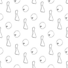 seamless pattern of sport icon in doodle style