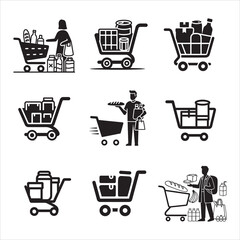 Online Store Shopping Cart Line Icon Vector