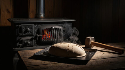 Authentic Beggars Chicken Baked In Clay Rustic Farmhouse Kitchen