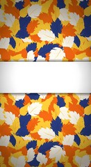 Abstract Camouflage Pattern with White Banner for Text Overlay.