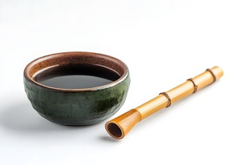 Japanese Bamboo Hishaku Used in Cultural Rituals