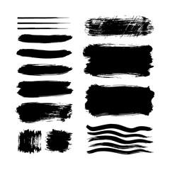 Black Hand Painted Brush Strokes