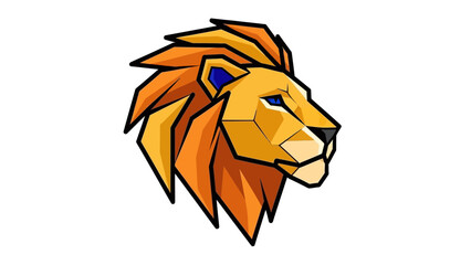 Stylized Lion Head Logo Icon - Geometric Animal Art