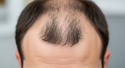 Obraz premium Hair Loss - A Close-Up View of Male Pattern Baldness.