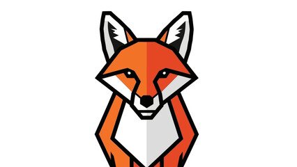 Fototapeta premium Geometric Fox Illustration, Flat Design, Minimalist Animal Art