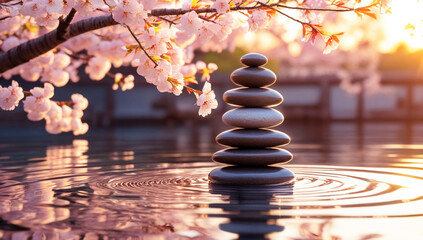 Obraz premium zen stones and water
