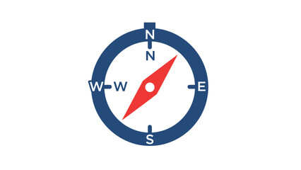 Compass Navigation Tool, Direction Finding, Travel Guiding, White Background