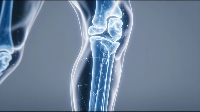 X-Ray Visualization of Human Tibia and Ankle Bones Walking