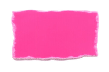 Obraz premium Pink torn paper background with ripped edges, blank note template on transparent layer, message mock-up texture