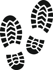 Footprints vector icon. Trekking boots.