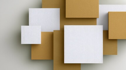 Fototapeta premium Abstract composition of textured shapes in neutral tones showcasing modern design elements for interior decoration and creative projects