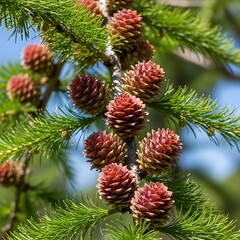 Larch Cones and Needles - A Close-Up of Autumnal Beauty.
