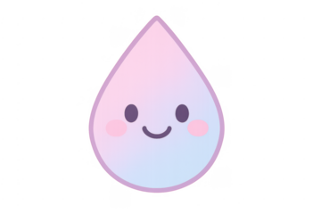Cute smiling water droplet illustration with gradient colors