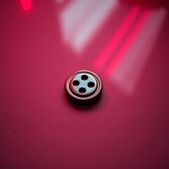 A single, vintage-inspired trench coat button rests on a muted surface, a silent testament to journeys, Button,  texture