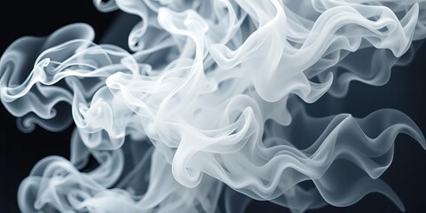 Close up of swirling white smoke revealing intricate patterns,  swirling,  flowing