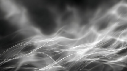 Wavy White Light Streaks on Dark Gradient Background