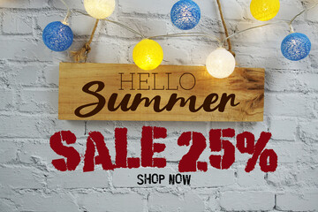 Summer Sale 25% Off Special Offer Promotion Discount Retail Shopping Concept