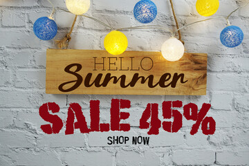 Summer Sale 45% Off Special Offer Promotion Discount Retail Shopping Concept